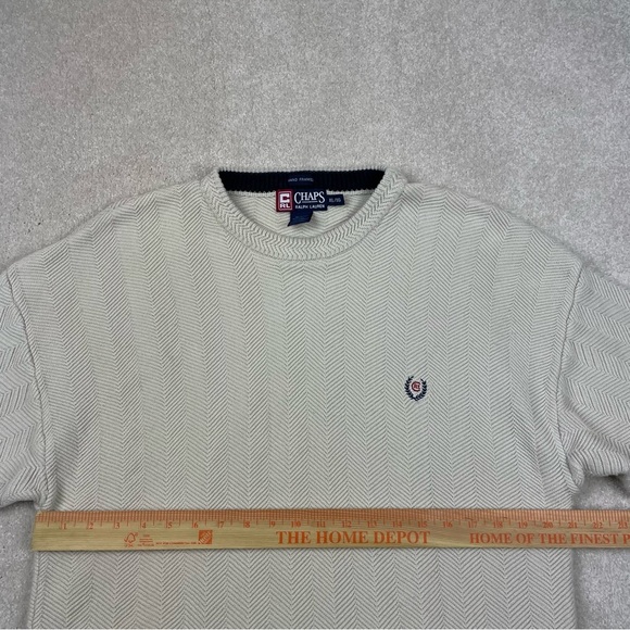 Chaps Ralph Lauren Hand Framed Heavy Knit Cream Sweater - Picture 8 of 12